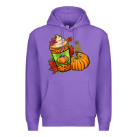 Purple Fall pumpkin coffee Premium Hoodie - NancyCooperArtShop