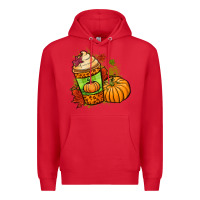 Red Fall pumpkin coffee Premium Hoodie - NancyCooperArtShop