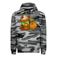 Slate Camo Fall pumpkin coffee Premium Hoodie - NancyCooperArtShop