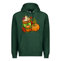 Sports Green Fall pumpkin coffee Premium Hoodie - NancyCooperArtShop