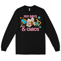 Black 100 days of coffe and chaos Long Sleeve Tee - MaliasSmallBusiness