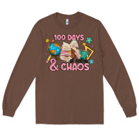 Chestnut 100 days of coffe and chaos Long Sleeve Tee - MaliasSmallBusiness