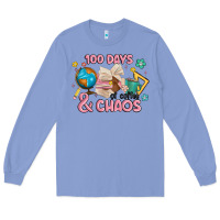 Colony Blue 100 days of coffe and chaos Long Sleeve Tee - MaliasSmallBusiness