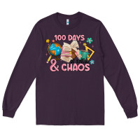 Plum 100 days of coffe and chaos Long Sleeve Tee - MaliasSmallBusiness