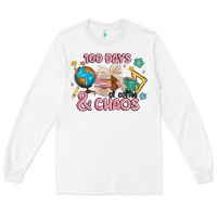 White 100 days of coffe and chaos Long Sleeve Tee - MaliasSmallBusiness