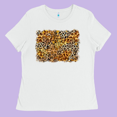 Leopard Background Ladies Tee Designed By Zillion Design Studio