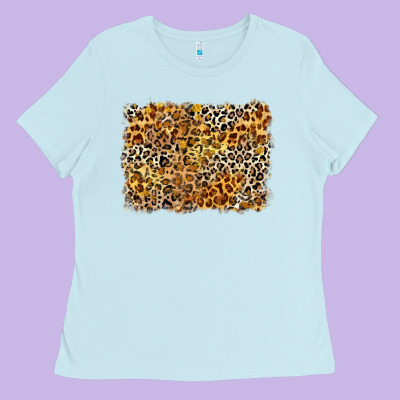 Leopard Background Ladies Tee Designed By Zillion Design Studio