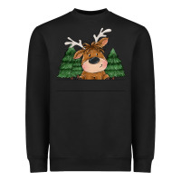 Black Personalized Christmas deer Heavyweight Sweatshirt - MaliasSmallBusiness