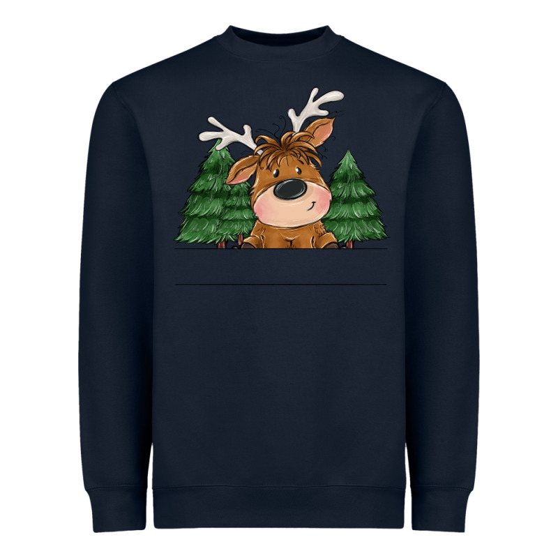 Personalized Christmas Deer Heavyweight Sweatshirt by MaliasSmallBusiness | Teevron