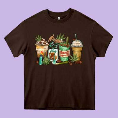 Highly Caffeinated Coffee Cups Heavy Core Tee Designed By Zillion Design Studio