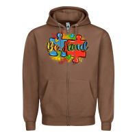 Chestnut be kind autism Zipper Hoodie - LillyAllenDesigns