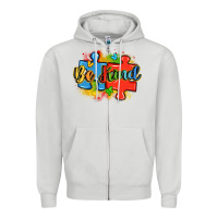 Dove Grey be kind autism Zipper Hoodie - LillyAllenDesigns