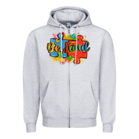 Heather Grey be kind autism Zipper Hoodie - LillyAllenDesigns