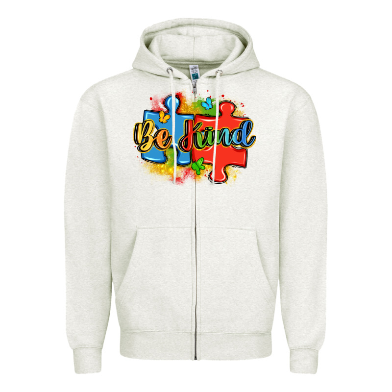 Be Kind Autism Zipper Hoodie by LillyAllenDesigns | Teevron
