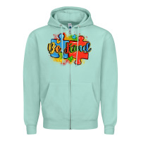 Seafoam be kind autism Zipper Hoodie - LillyAllenDesigns
