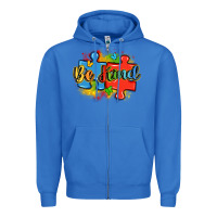True Royal be kind autism Zipper Hoodie - LillyAllenDesigns