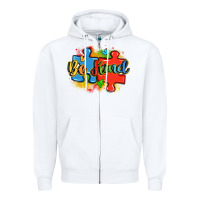 White be kind autism Zipper Hoodie - LillyAllenDesigns