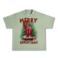 Oil Green merry clucking christmas rooster Urban Heavy Tee - BarkalooDesign
