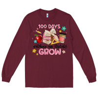 Burgundy 100 days of watching my students grow Long Sleeve Tee - MaliasSmallBusiness