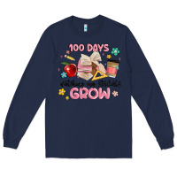 Navy 100 days of watching my students grow Long Sleeve Tee - MaliasSmallBusiness