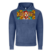 Vintage Denim beagle with sunflowers license plate Vintage Hoodie - Artiststas