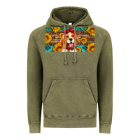 Vintage Olive beagle with sunflowers license plate Vintage Hoodie - Artiststas