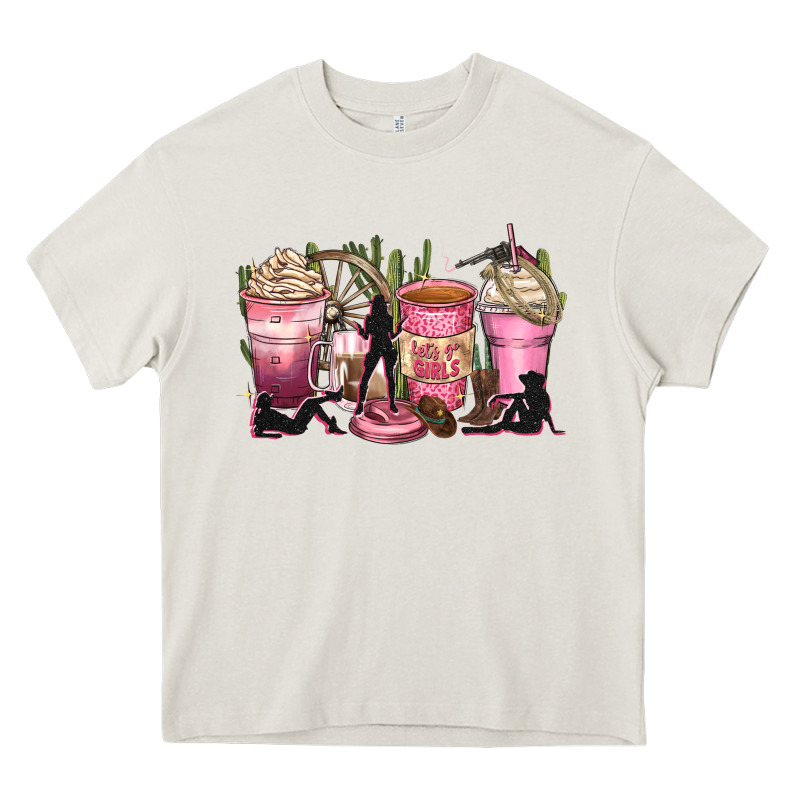 Let's Go Girls Coffee Cups Heavy Core Tee by Zillion Design Studio | Teevron