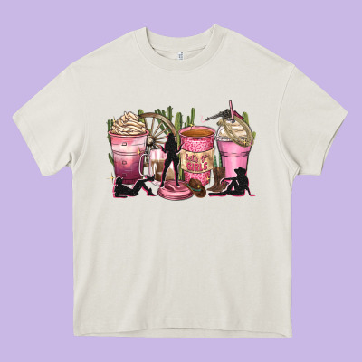 Let's Go Girls Coffee Cups Heavy Core Tee Designed By Zillion Design Studio