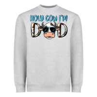 Heather Grey holy cow i'm dad Heavyweight Sweatshirt - MaliasSmallBusiness