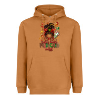 Meerkat Santa's Favorite Medicaid Analyst Afro Messy Bun Heavyweight Hoodie - texasbilliewilder