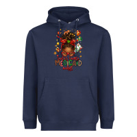 Santa's Favorite Medicaid Analyst Afro Messy Bun Heavyweight Hoodie | Teevron