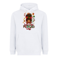White Santa's Favorite Medicaid Analyst Afro Messy Bun Heavyweight Hoodie - texasbilliewilder