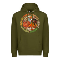 Army Green Bonfires flannels smores campfires pumpkin Premium Hoodie - NancyCooperArtShop