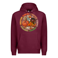 Burgundy Bonfires flannels smores campfires pumpkin Premium Hoodie - NancyCooperArtShop