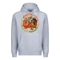 Heather Grey Bonfires flannels smores campfires pumpkin Premium Hoodie - NancyCooperArtShop