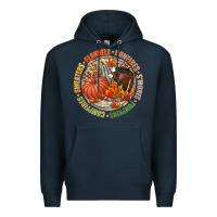 Navy Bonfires flannels smores campfires pumpkin Premium Hoodie - NancyCooperArtShop
