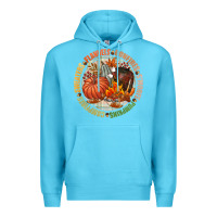 Ocean Blue Bonfires flannels smores campfires pumpkin Premium Hoodie - NancyCooperArtShop