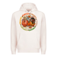Pale Pink Bonfires flannels smores campfires pumpkin Premium Hoodie - NancyCooperArtShop
