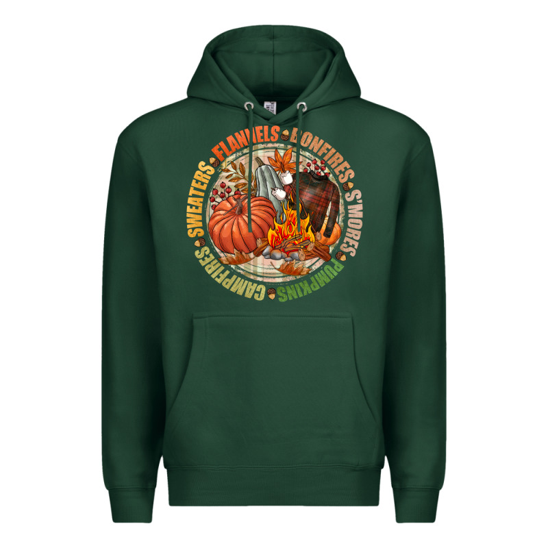 Bonfires Flannels Smores Campfires Pumpkin Premium Hoodie by NancyCooperArtShop | Teevron