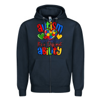 Navy autism is not a disability it's a different abilit Zipper Hoodie - LillyAllenDesigns