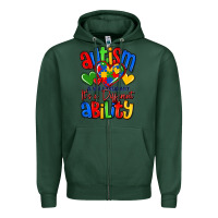 Sports Green autism is not a disability it's a different abilit Zipper Hoodie - LillyAllenDesigns