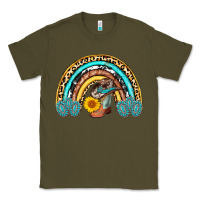 Army Green cowboy boots and hat rainbow Classic Tee - AdoDesignShop