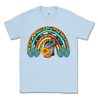 Dusty Blue cowboy boots and hat rainbow Classic Tee - AdoDesignShop