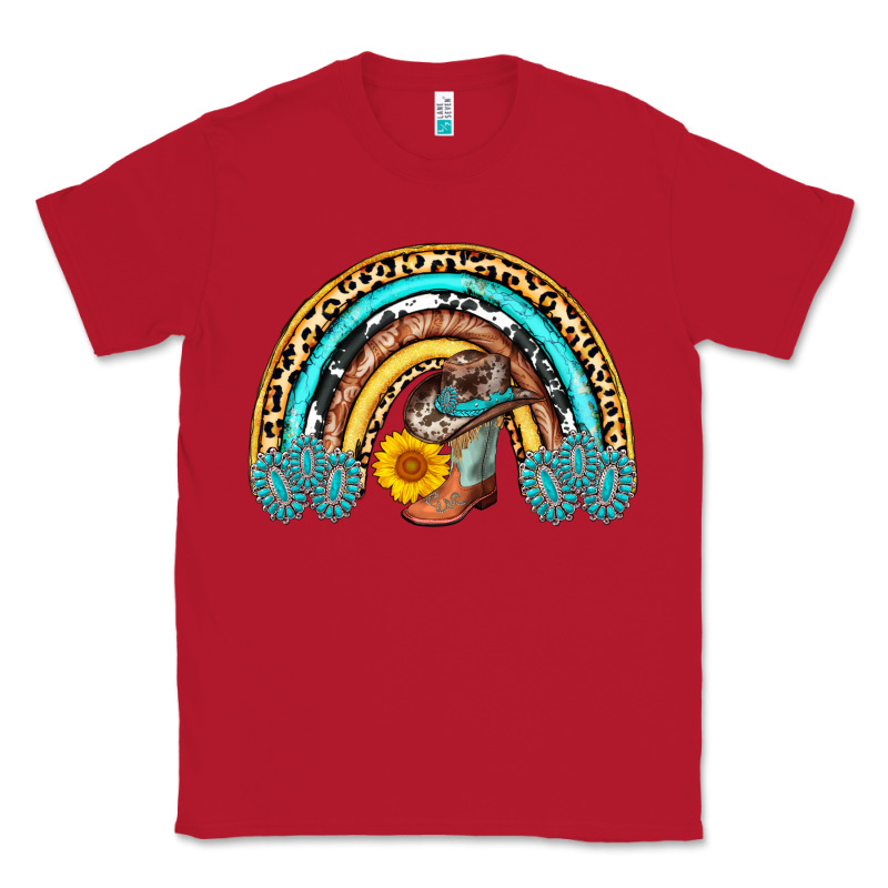 Cowboy Boots And Hat Rainbow Classic Tee by AdoDesignShop | Teevron