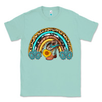 Seafoam cowboy boots and hat rainbow Classic Tee - AdoDesignShop