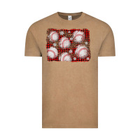 Vintage Coffee baseball christmas background Vintage Tee - AdoDesignShop