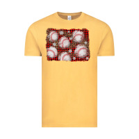 Vintage Mustard baseball christmas background Vintage Tee - AdoDesignShop