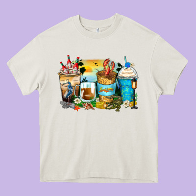 Louisiana Coffee Cups Heavy Core Tee Designed By Zillion Design Studio