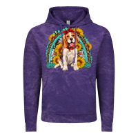 Cloud Purple beagle turquoise and sunflowers rainbow Vintage Hoodie - Artiststas