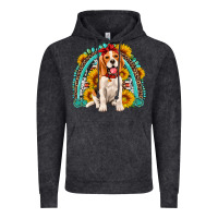 Vintage Black beagle turquoise and sunflowers rainbow Vintage Hoodie - Artiststas